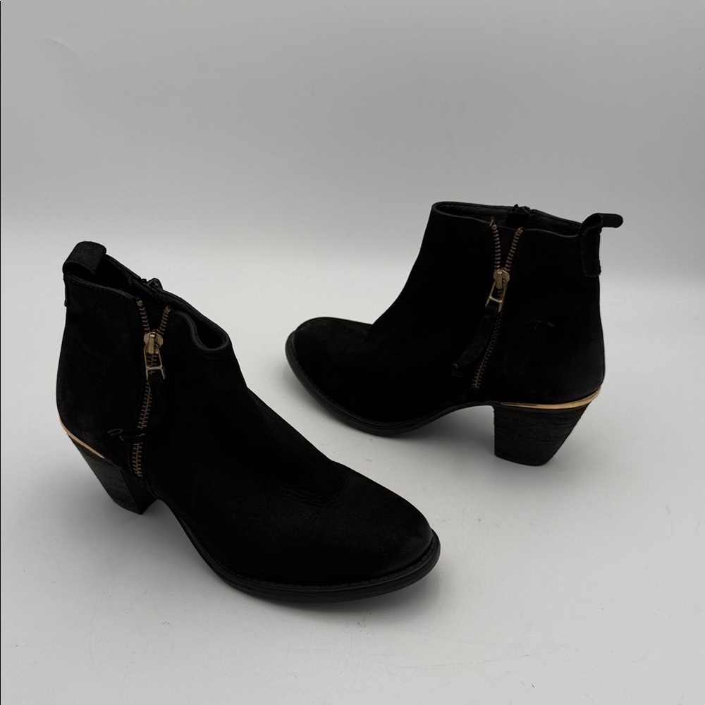 Steve Madden Elegant Black Ankle Boots women 8.5 leather festival retro Y2K